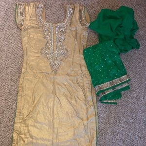 Gold & Green Suit